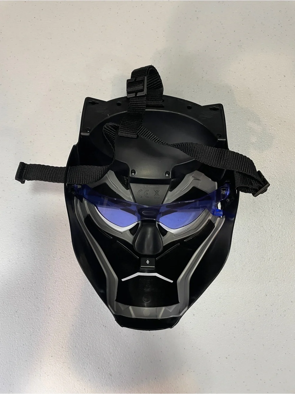 Black Panther Costume Mask with Blue Lenses